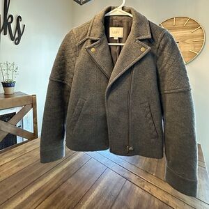 LOFT Quilted Moto Jacket in Charcoal